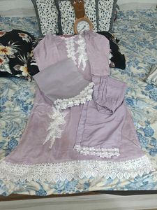 Lilac Lace Detail Dress