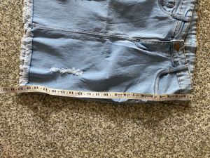stretchable waist denim mini skirt
