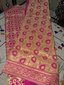 Pink Banarasi Dress Material