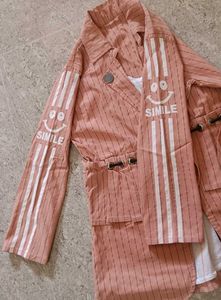 Peach Top With Attached Jacket