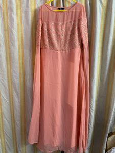 Elegant Peach Ethnic Gown