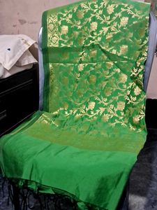 Green Banarasi Silk Dupatta
