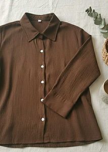 Brown Button-Down Shirt