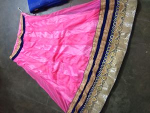 Pink &amp; Blue Lehenga Skirt with Dupatta