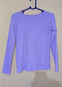 Lavender Ribbed Trendy Top