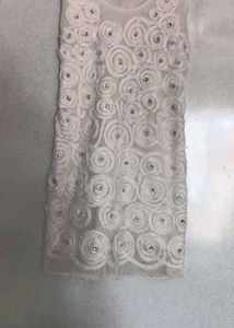 Flower Detail White Dress