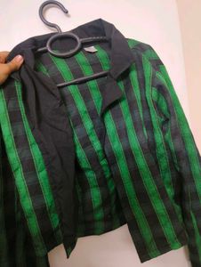 Green Plaid Two-Piece Set