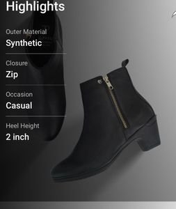 El Paso Women Black Casual Ankle Boots