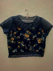 Floral Mesh Top