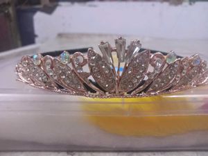 Rose Gold Rhinestone Tiara