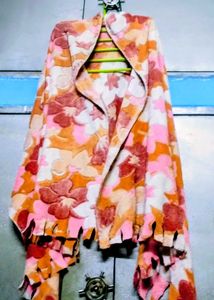 Floral Print knit Shawl