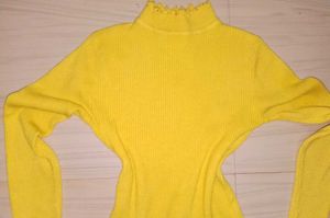 Yellow Ruffle Neck Top