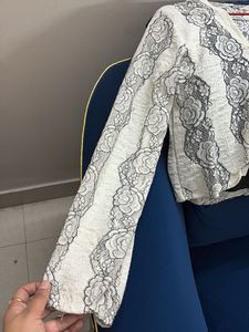 Elegant Lace Trim Bolero Top