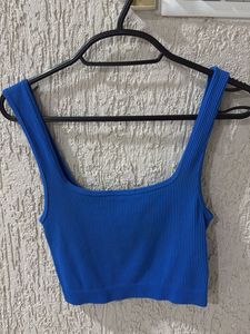 Blue Crop Top