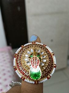 Kundan Peacock Ring