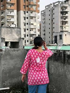 Pink Printed Kurta