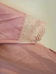 Pink Kurta Set with Lace Detail