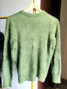 Green Fuzzy Knit Sweater