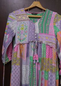 Patchwork Print Maxi Dress