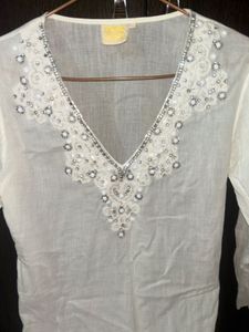 Embellished White Top