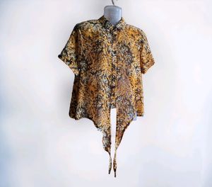 Imported Tiger Printed Top With Full Open Button
