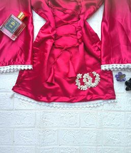 Corset Back Satin Kurti 🎀