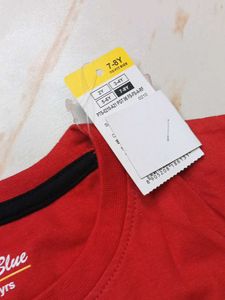 Boys Red Graphic Print T-shirt