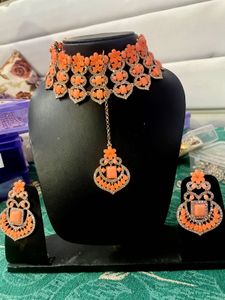Peach Choker Set with Earrings🤩👍👌