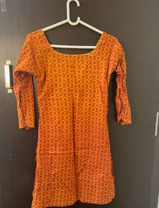 Rust Brown Printed Kurti