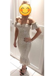 Sequin Off Shoulder Mermaid Dress