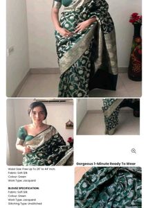 COMBO Blue N Green Complete Ready To Wear Saree