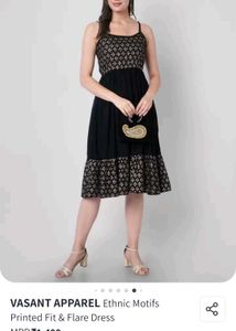 Black Cotton Casual Dresses