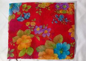 Floral Print Chiffon Saree