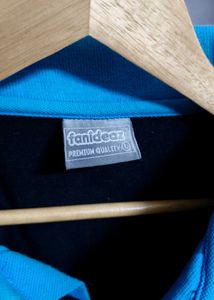 Fanideaz Men Black Cotton Casual Polo Tshirt