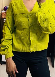 Green Knit Cardigan