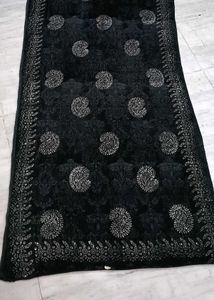 Elegant Black Velvet shimmer Shawl 3