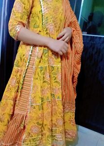 Yellow Floral Kurta Set
