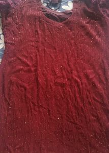 Sequenced A Line Kurti With Fancy Handwork