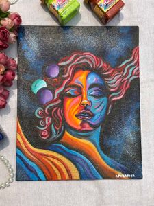 Abstract Woman Space Canvas Painting