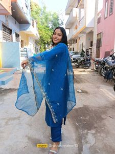 Blue V Neck Suit🖇️❤️