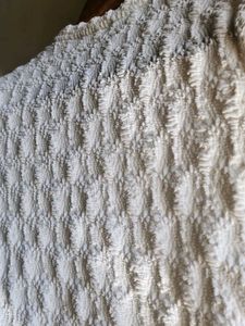 White Textured Short Sleeve Top