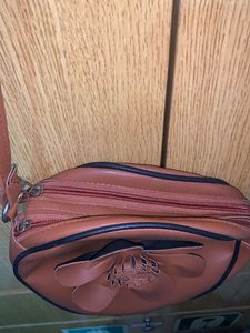 Brown Flower Crossbody Bag