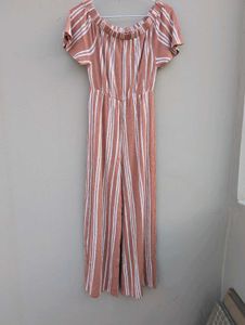 Striped Off-Shoulder Jumpsuit
