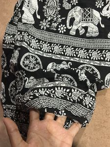 Elephant Print Short Harem Pants