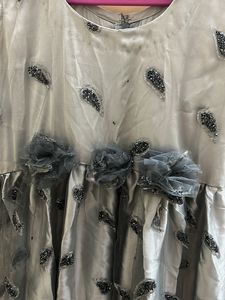 Silver Heavy Work Gown(Girls)