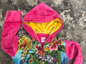 Tiny Toon Velvet butterfly &amp; Floral Hoodie