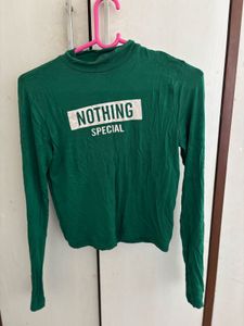 Green 'Nothing Special' Mock Neck Top