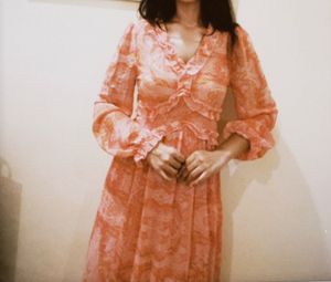 Peach Floral Maxi Dress