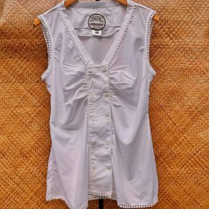 White Sleeveless Top