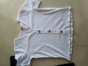 Stylish Casual Combo – Ribbed Top White